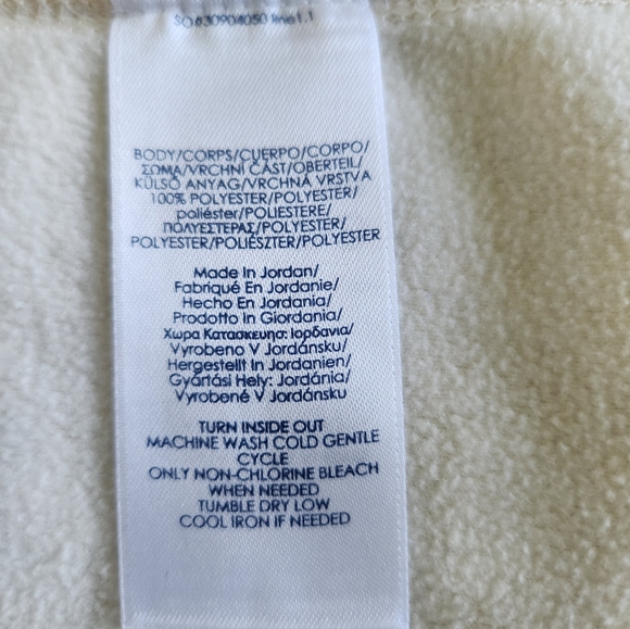 CHAPS size Large winter white fleece vest trimmed in a camel brown. - Picture 4 of 9